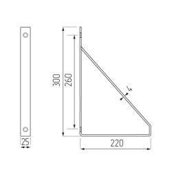 Полкодержатель LOFT-1 (300*220), черный (30 кг) Чертеж