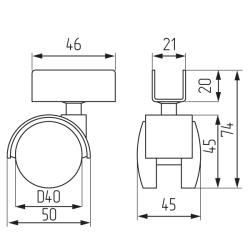 Опора колесная Д=40 (9,6-С-01) Чертеж