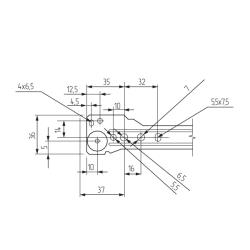 Роликовые направляющие RAL9005 550mm черные Присадочные размеры