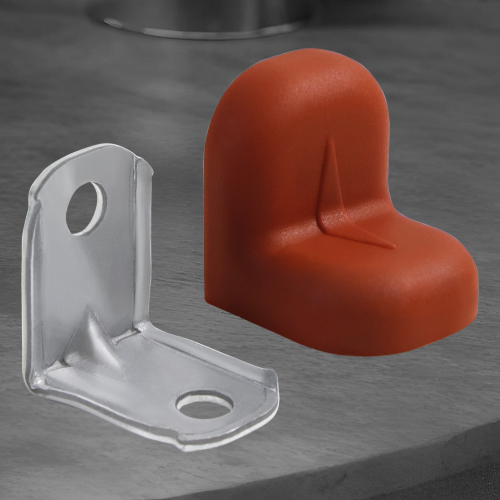 фото Уголок крепежный с пластиковой крышкой, красное дерево светлое