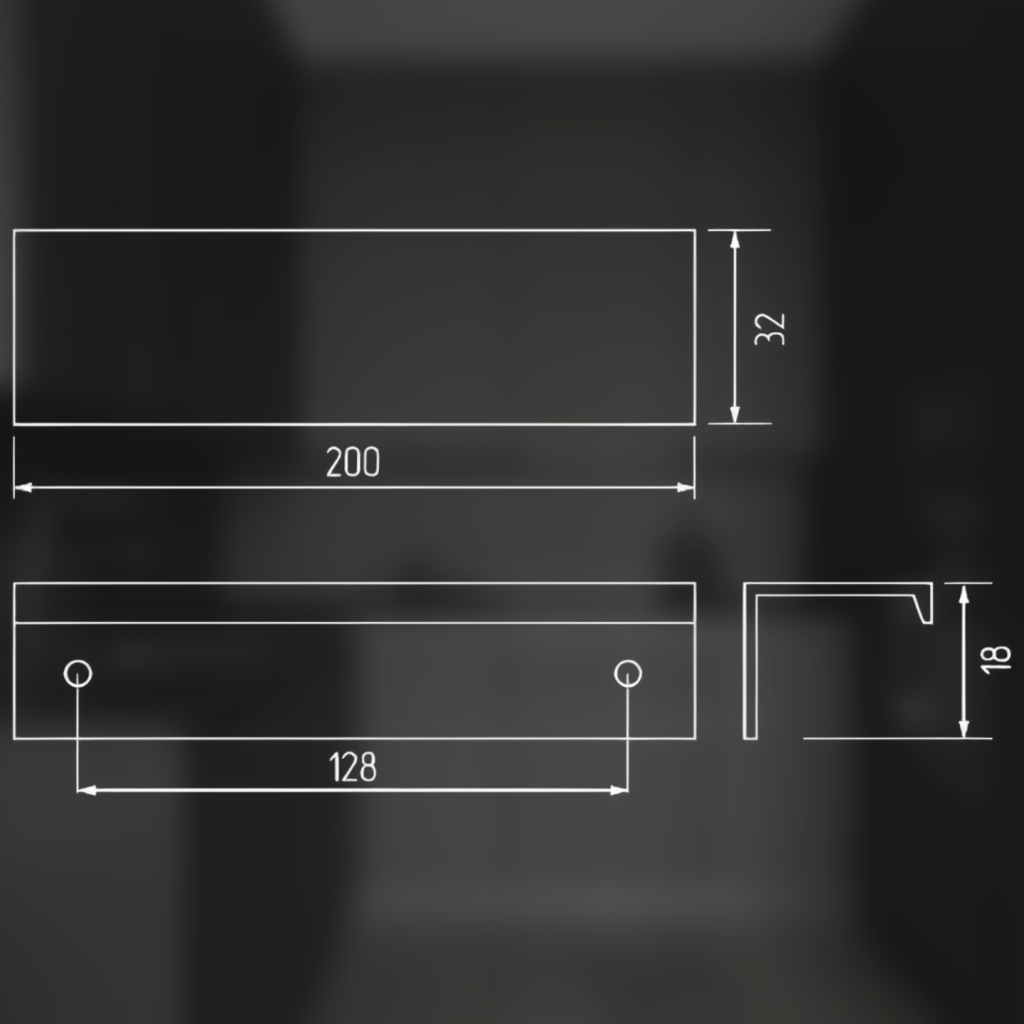 фото Ручка-скоба АТЛАС, 128/200 мм, хром матовый