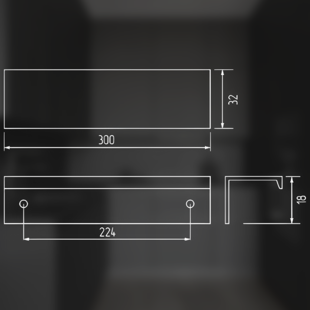 фото Ручка-скоба ATLAS, 224/300 мм, хром матовый