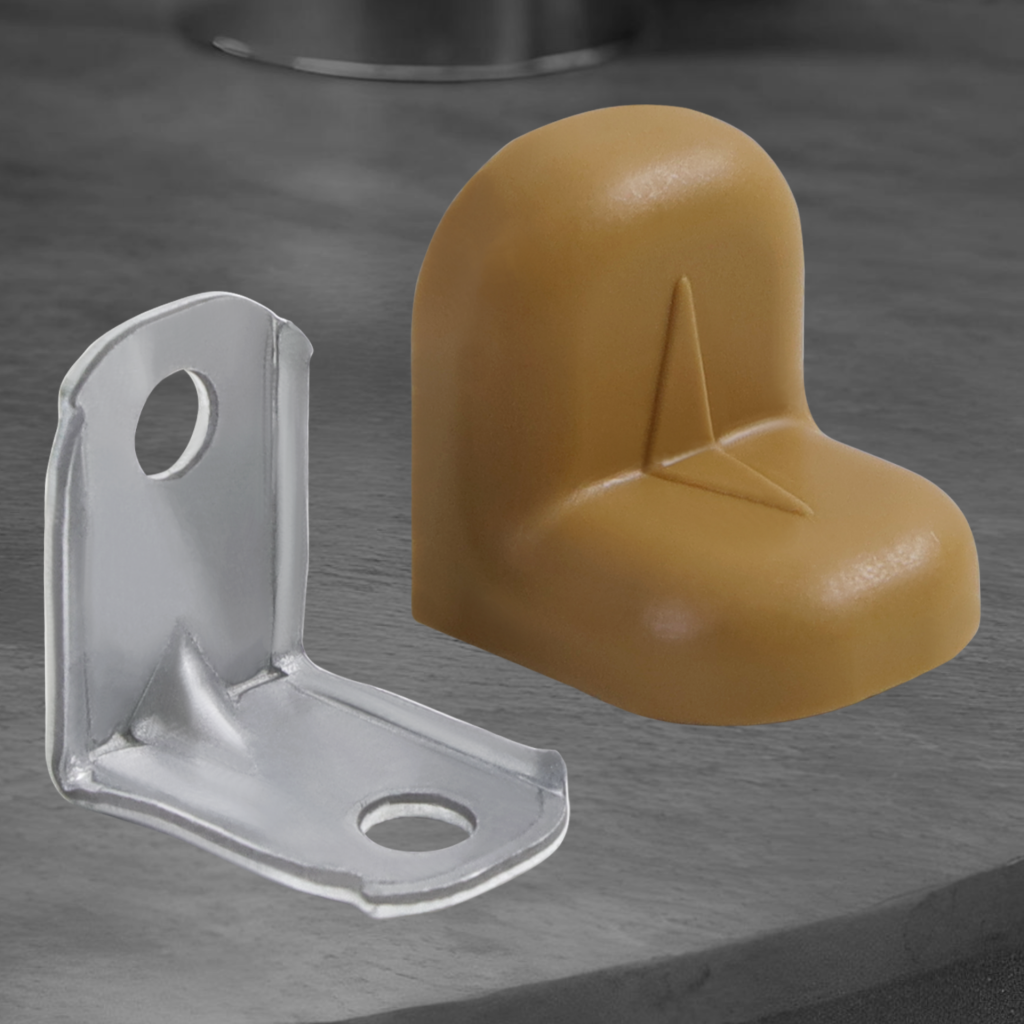 фото Уголок крепежный с пластиковой крышкой, вишневый