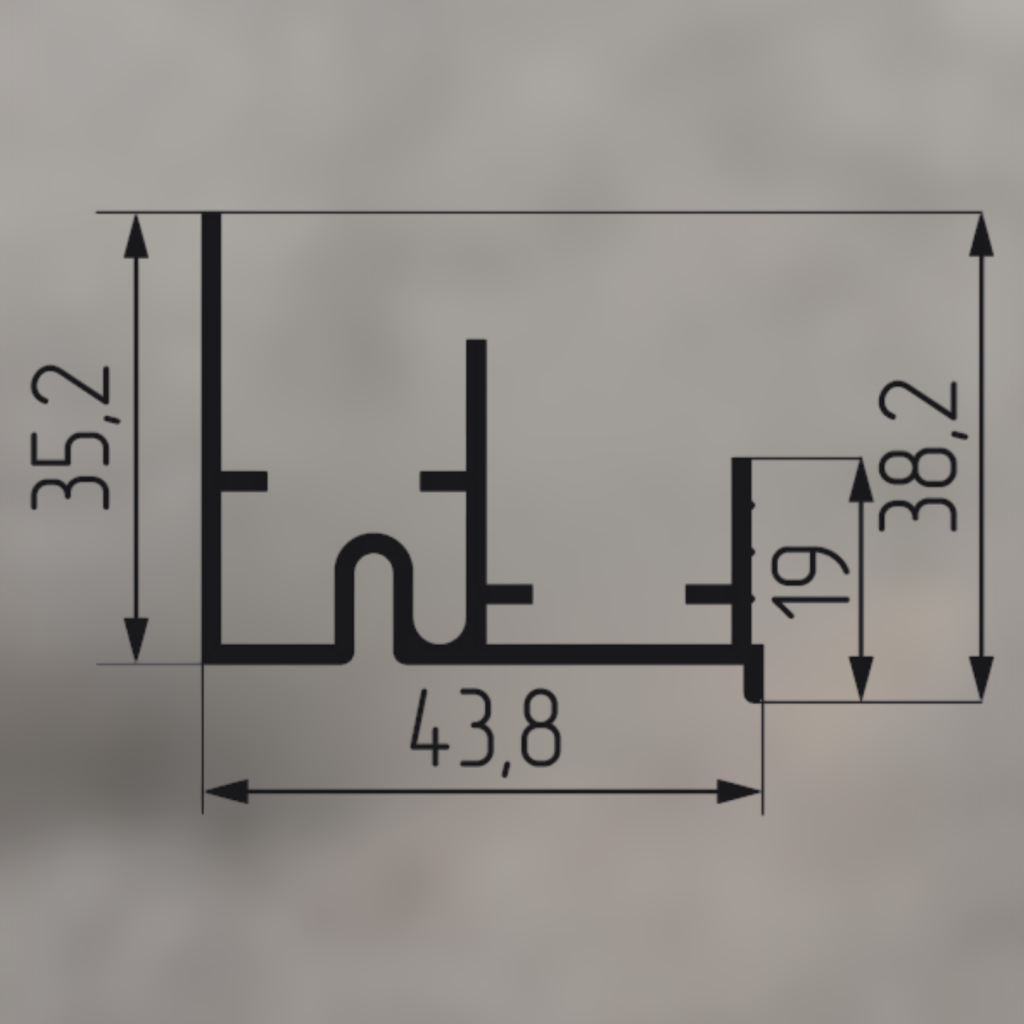 Направляющая нижняя двухполозная для SFT 200, SGM 04-2