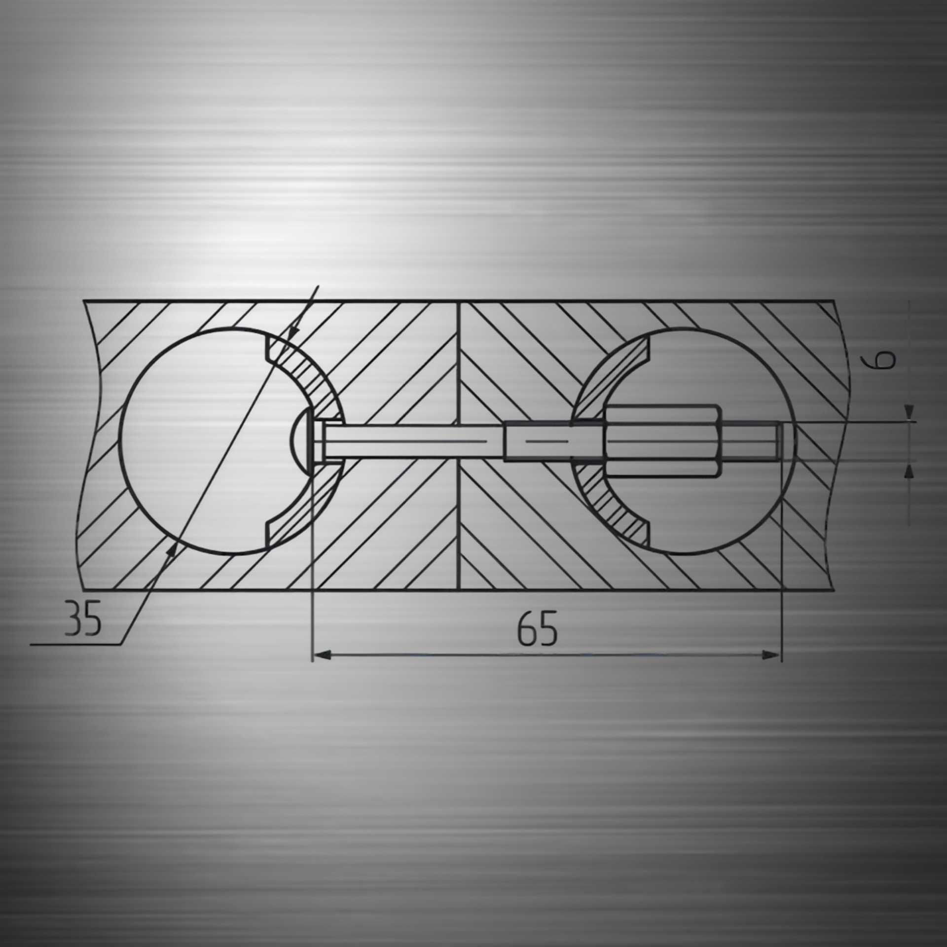 фото Стяжка для соединения столешниц, 65мм