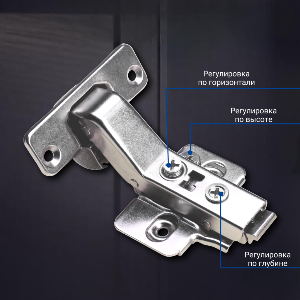 фото Угловая 30° 3D петля UNIHOPPER SETTON с доводчиком, 52 мм, с декоративной накладкой