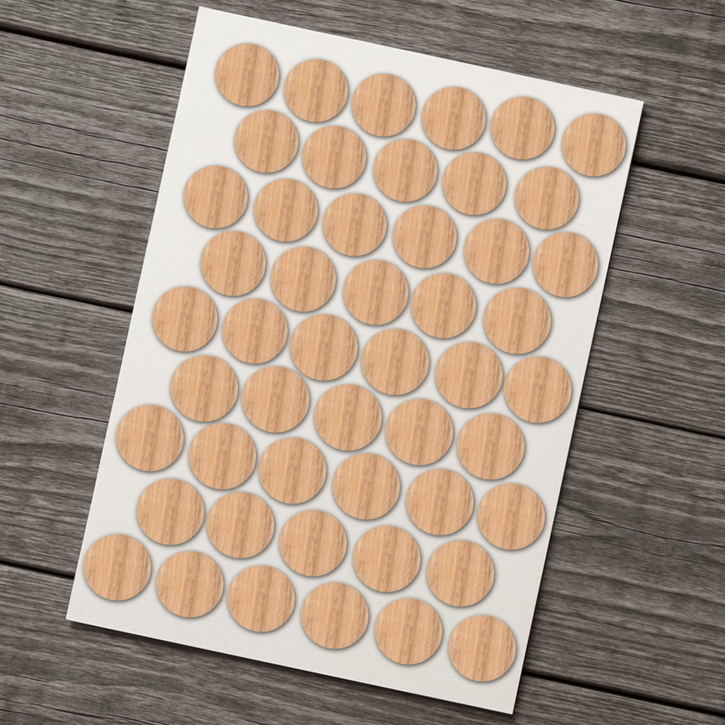 фото Заглушка самоклеящаяся D=14, дуб (упаковка 2500 штук)