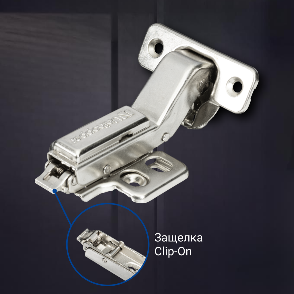 фото Угловая 30° 3D петля UNIHOPPER SETTON с доводчиком, 45 мм, с декоративной накладкой