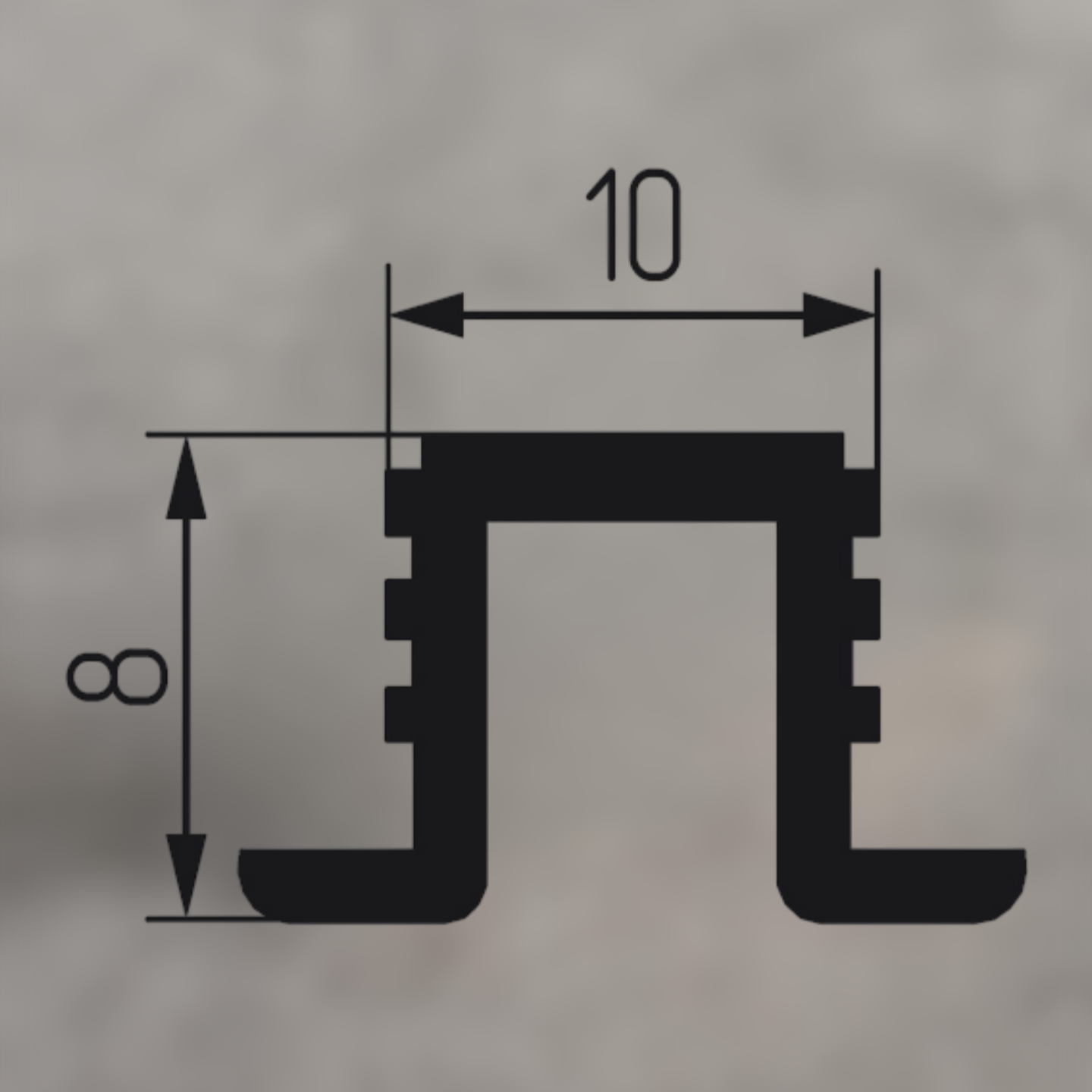 фото PVC 02-3м Направляющая верхняя для MF30,60; SKM 30,60 серая