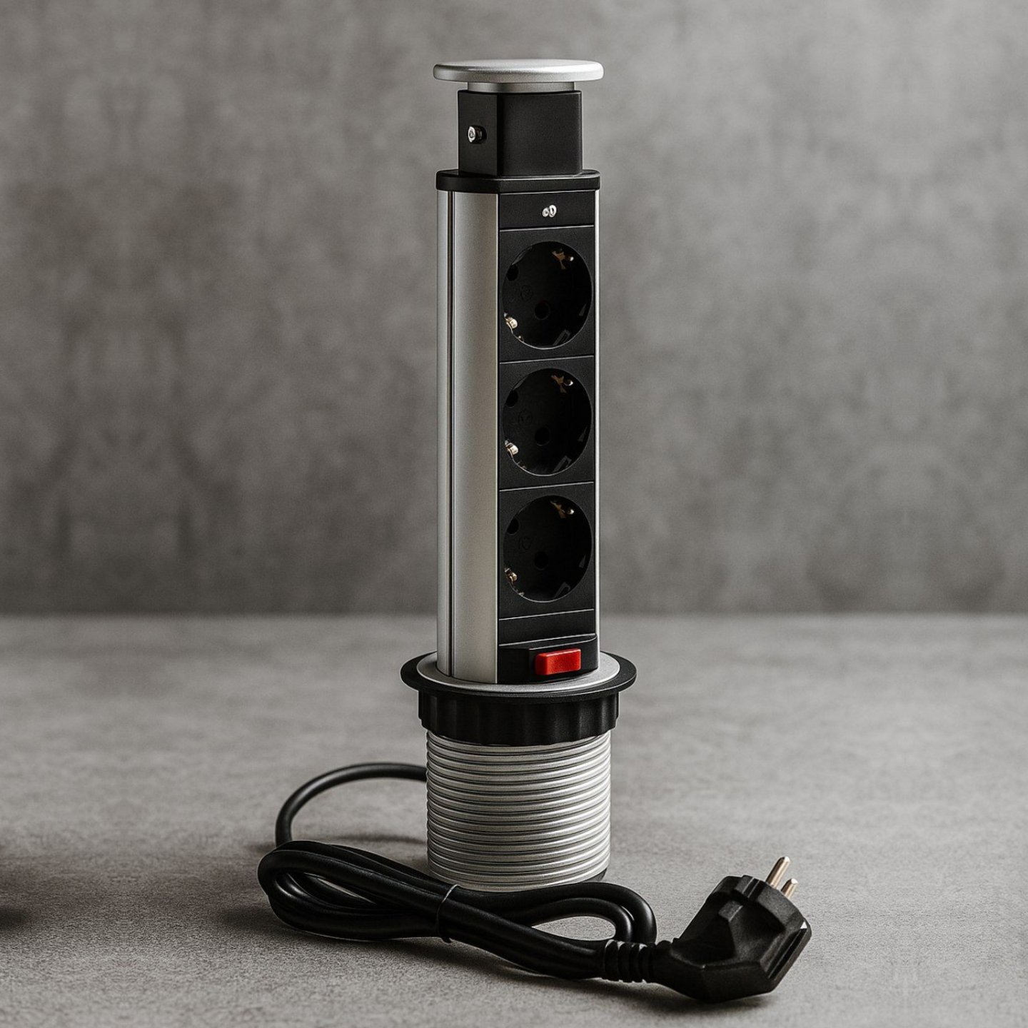 фото Блок розеток выдвижной вертикальный 3х16А (285х72х72) .серебро (11,103,08,012)