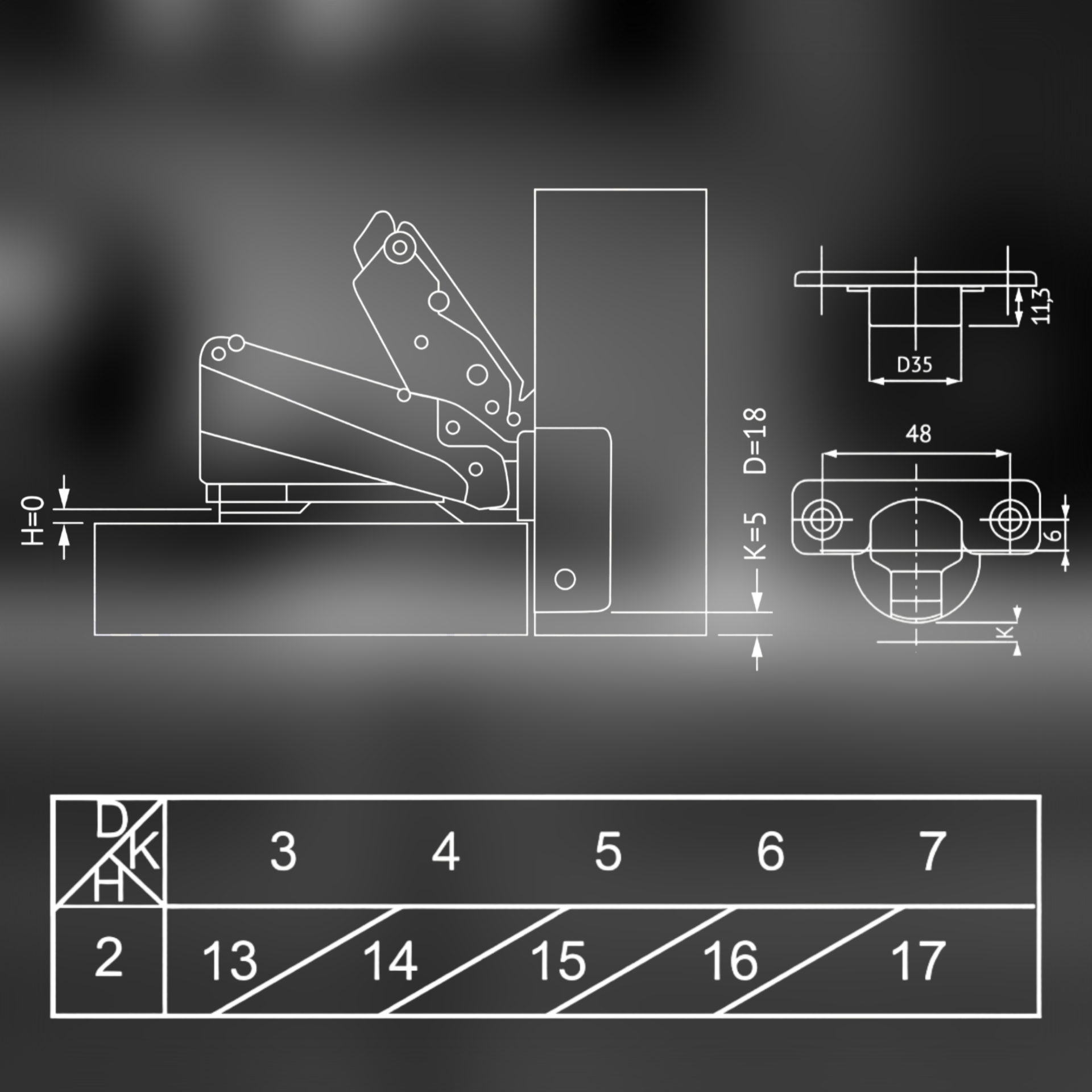 фото Петля угловая 165° MF, Slide-on