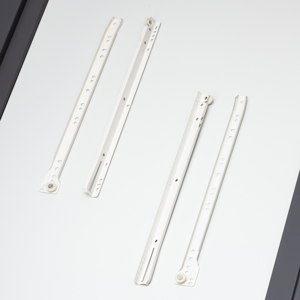 фото Роликовые направляющие RAL9010 400mm белые