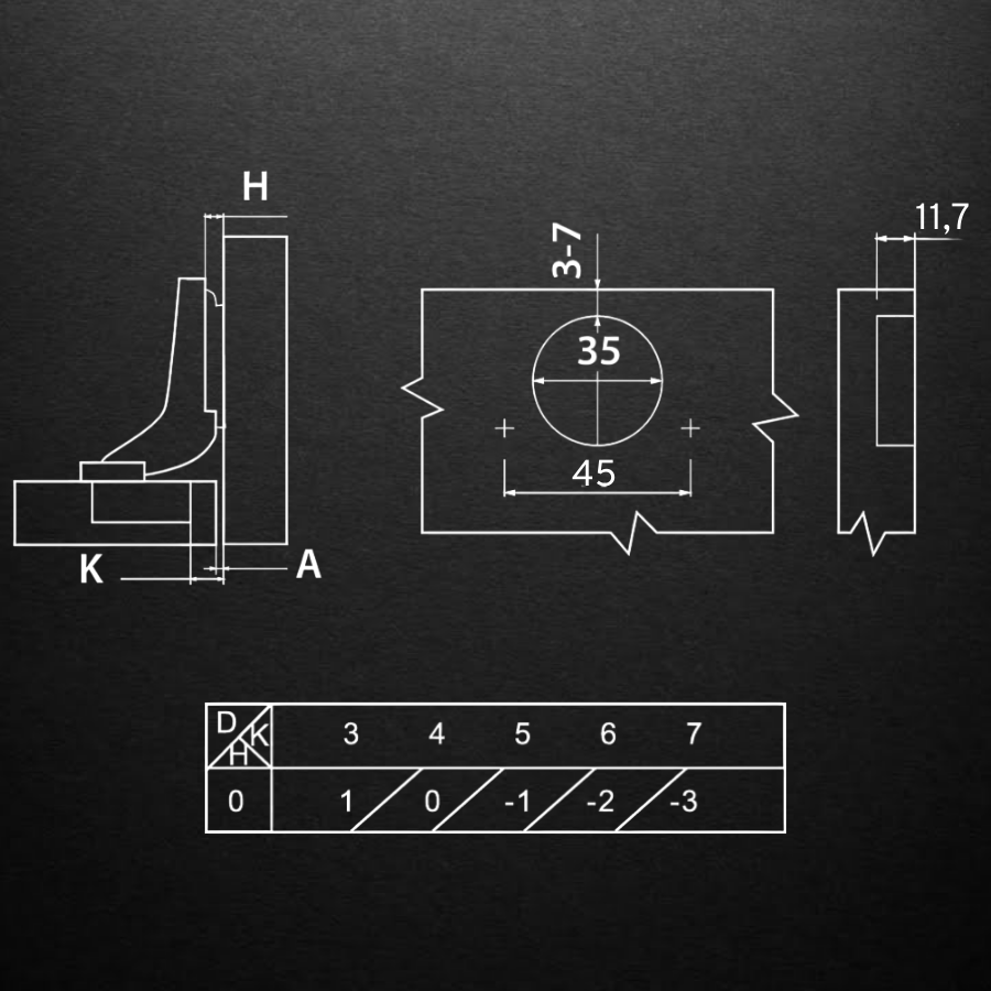 фото Вкладная 3D петля UNIHOPPER HUTTON с регулируемым доводчиком, 45мм, с декоративной накладкой, черный никель