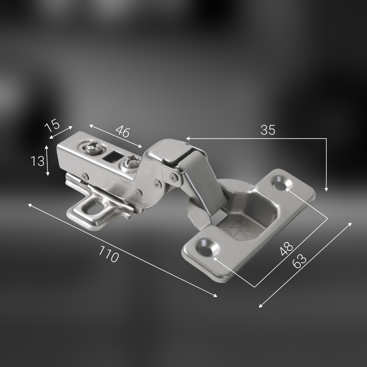 фото Петля вкладная 91370.082 Clip-on с доводчиком