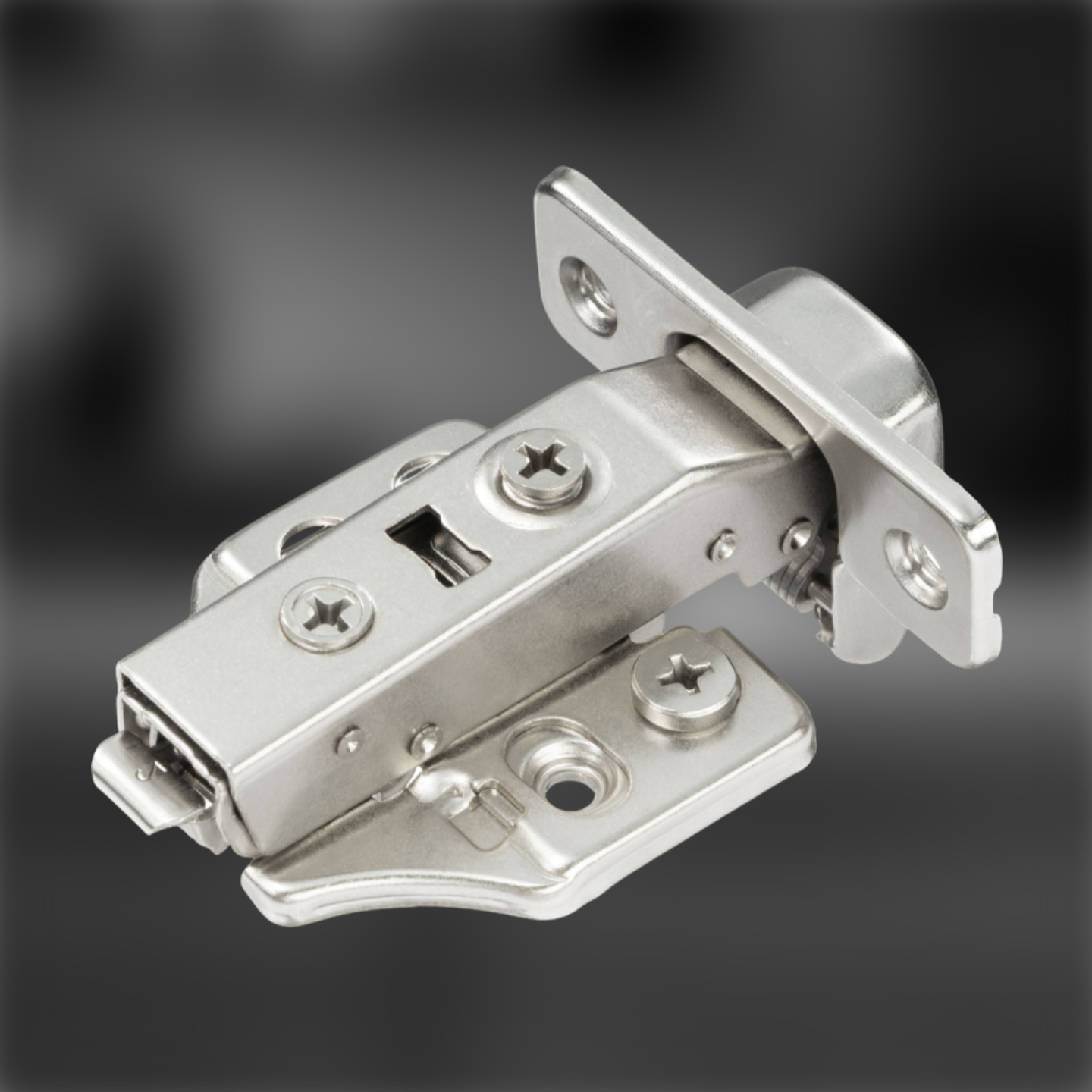 Петля накладная MF Prima Top 3D, 45 мм, Clip-on, с доводчиком, мягкий ход, никель, в сборе, H=2