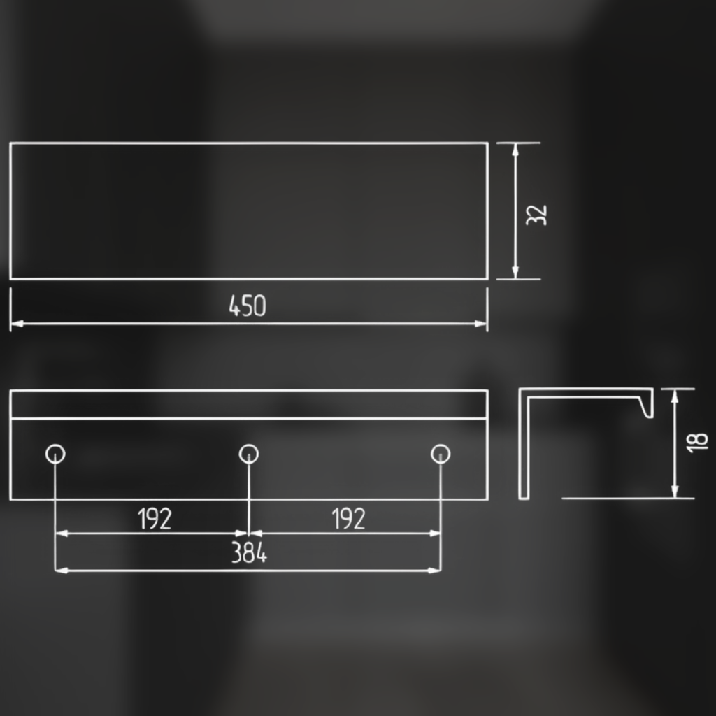 фото Ручка-скоба ATLAS, 384/450 мм, хром матовый