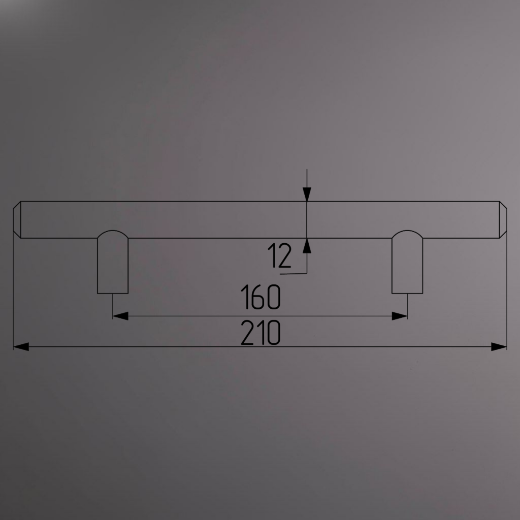 фото Ручка-рейлинг D=12 160/210, хром