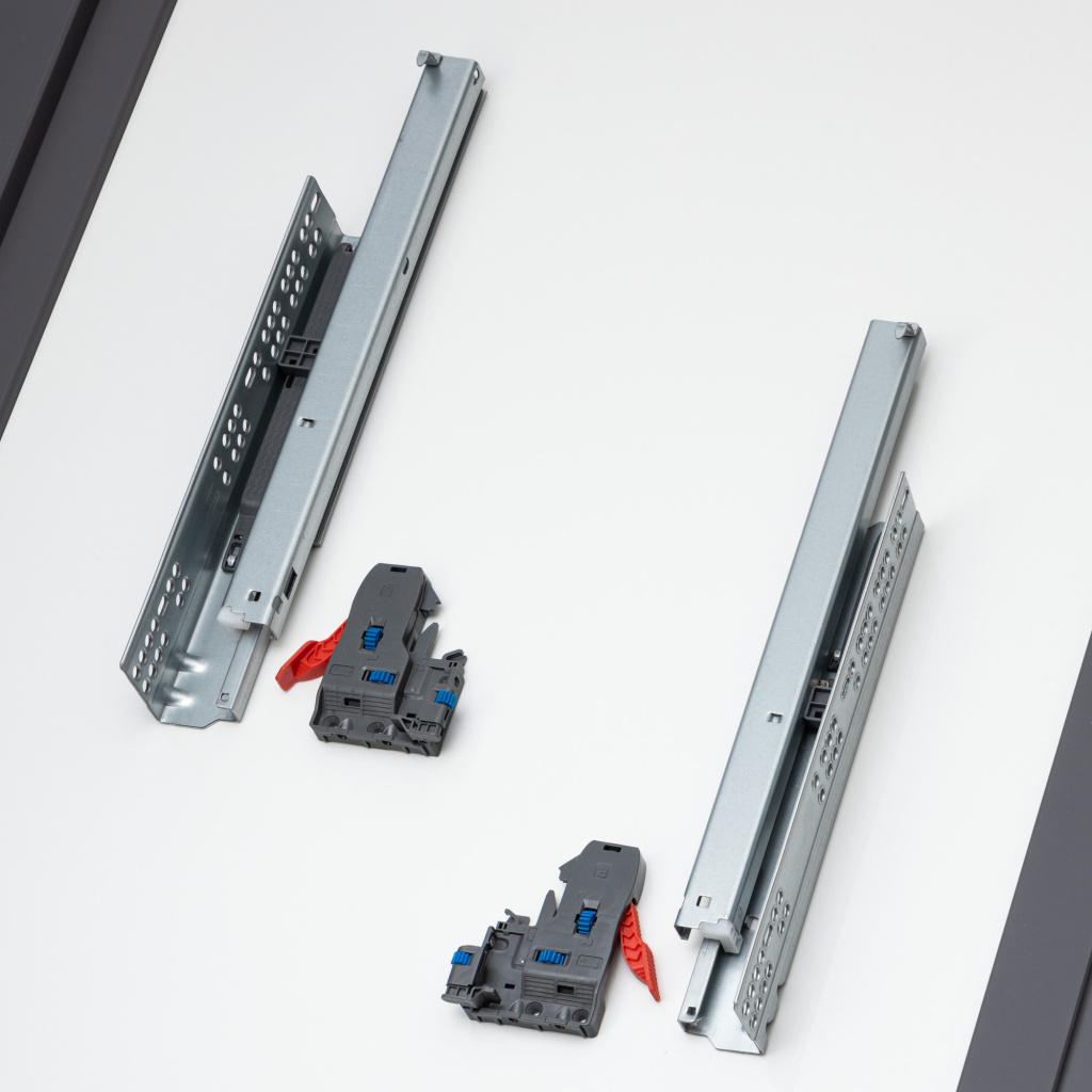 фото Направляющие скрытого типа 400мм Clip-on полного выдвижения с доводчиком