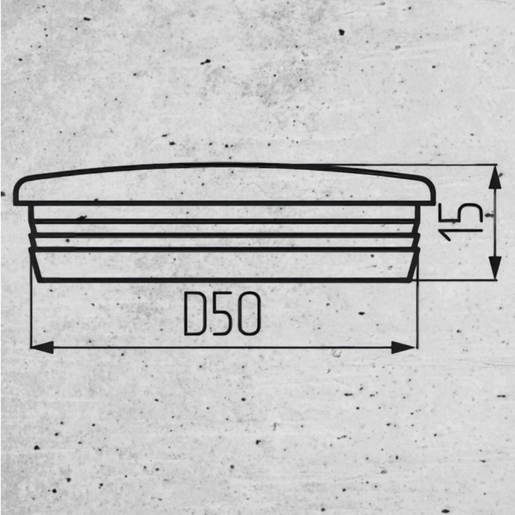 фото Ручка врезная D=50, черный