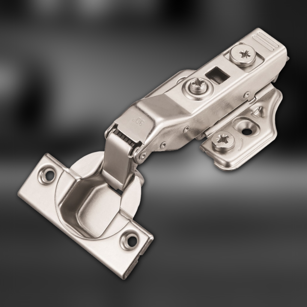 фото Петля угловая 30° MF Prima All-2-Way 3D, Clip-on, доводчиком, мягкий ход, никель