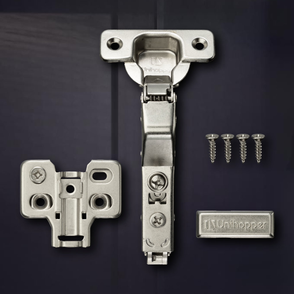 фото Угловая 30° 3D петля UNIHOPPER SETTON с доводчиком, 45 мм, с декоративной накладкой