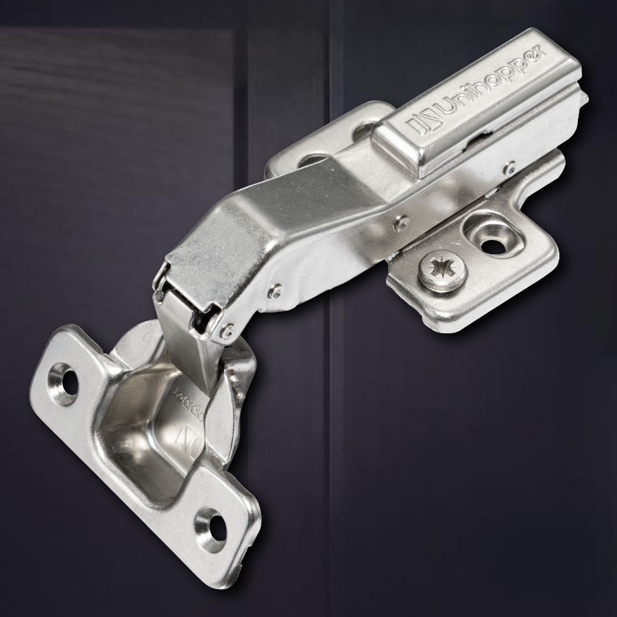 фото Угловая 45° 3D петля UNIHOPPER SETTON с доводчиком, 45мм, с декоративной накладкой