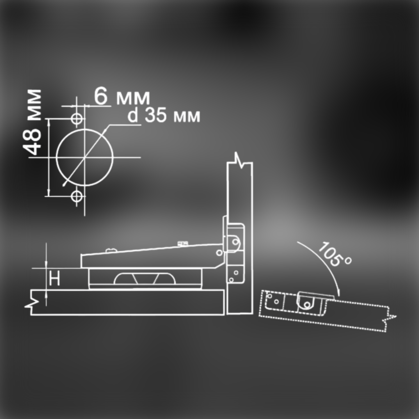 фото Петля накладная 91370.022 Clip-on с доводчиком