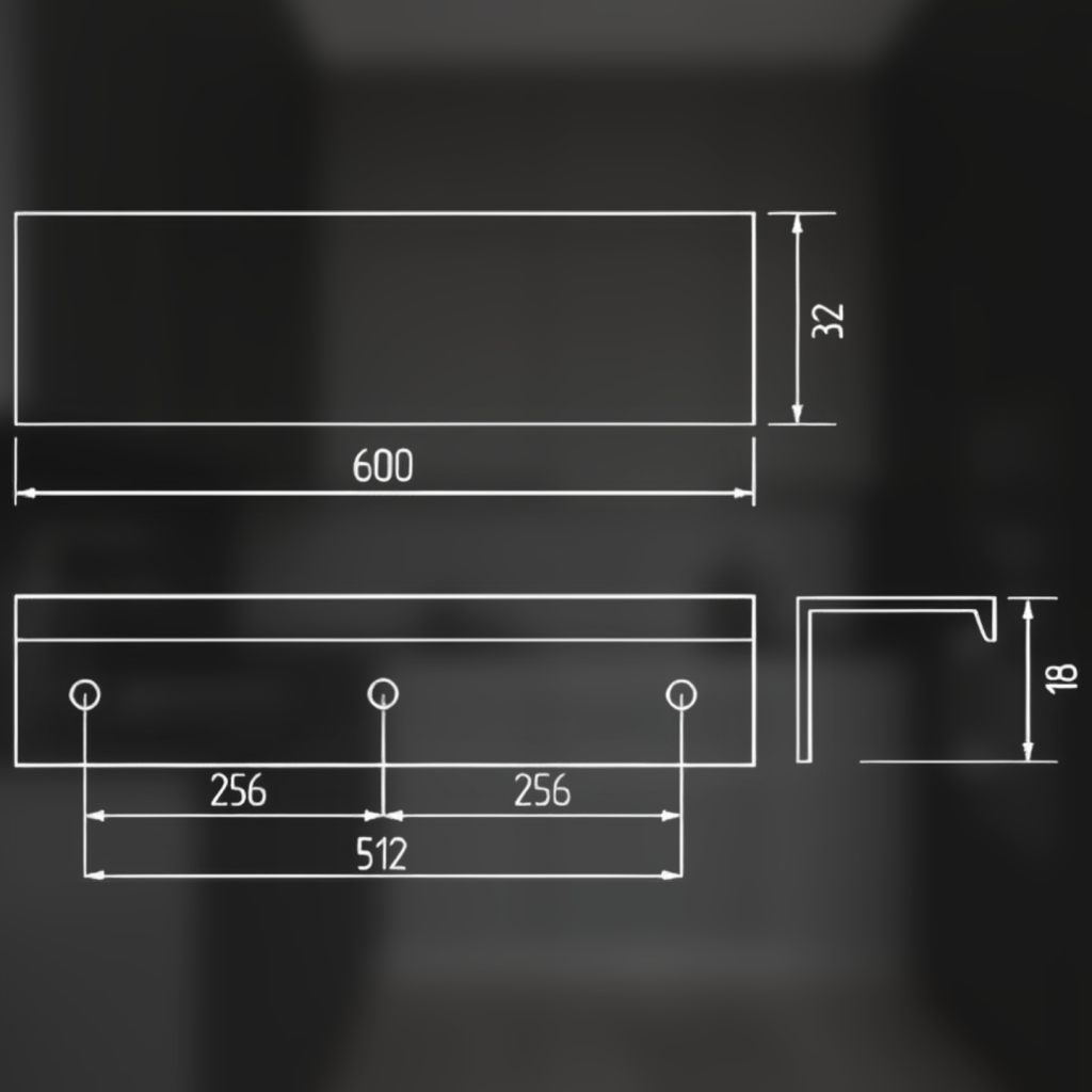 фото Ручка-скоба ATLAS, 512/600 мм, хром матовый