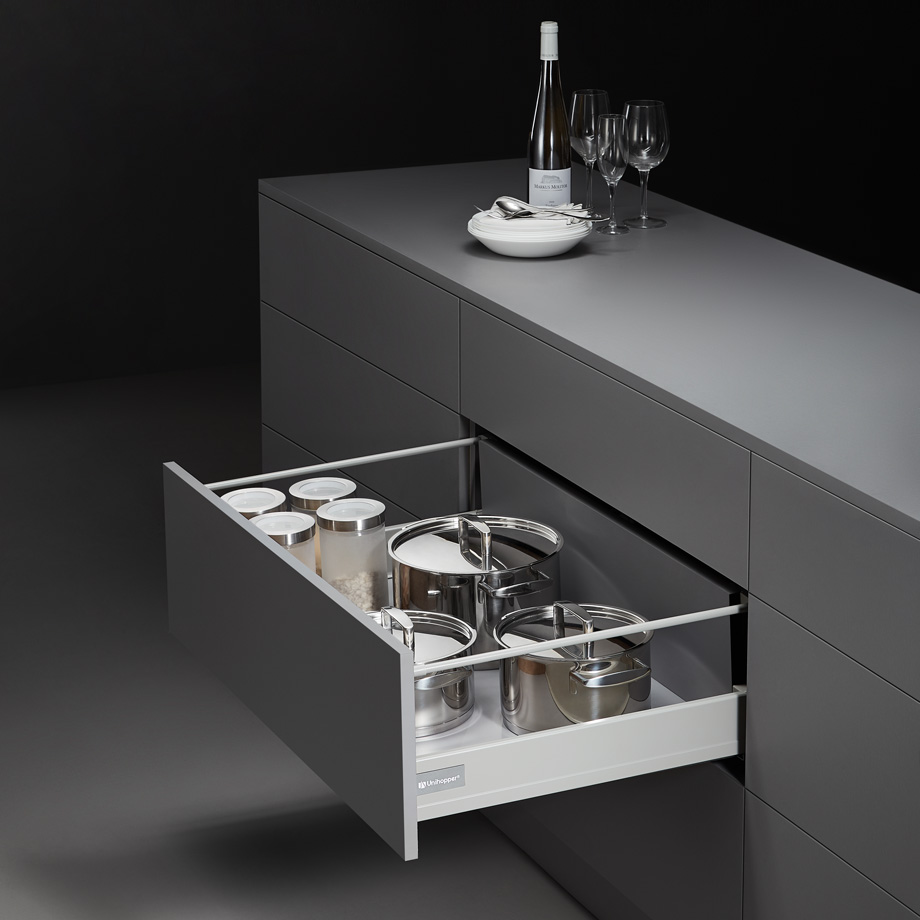 фото Комплект выдвижного ящика Unihopper Mental box - 2, H80*450мм, белый, с соединением задней стенки