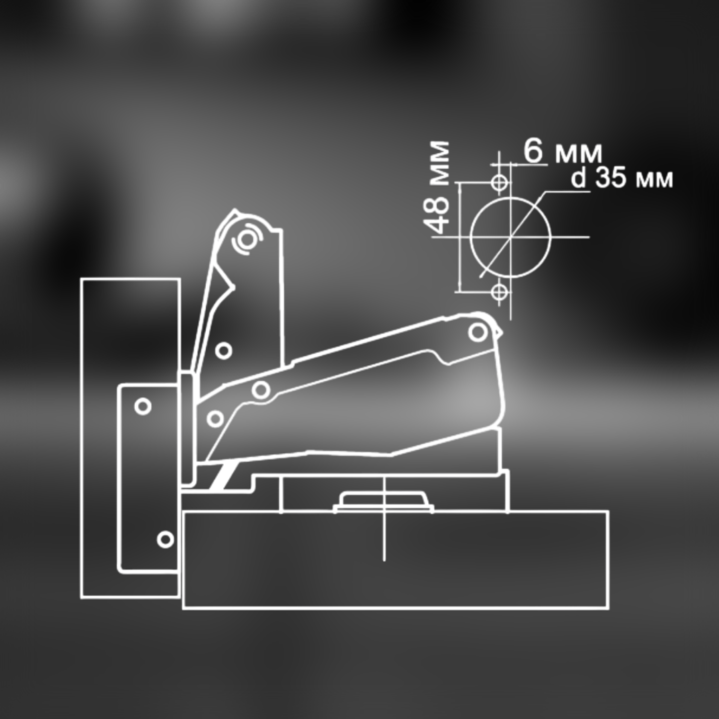 фото Петля угловая 165° Clip-on с доводчиком