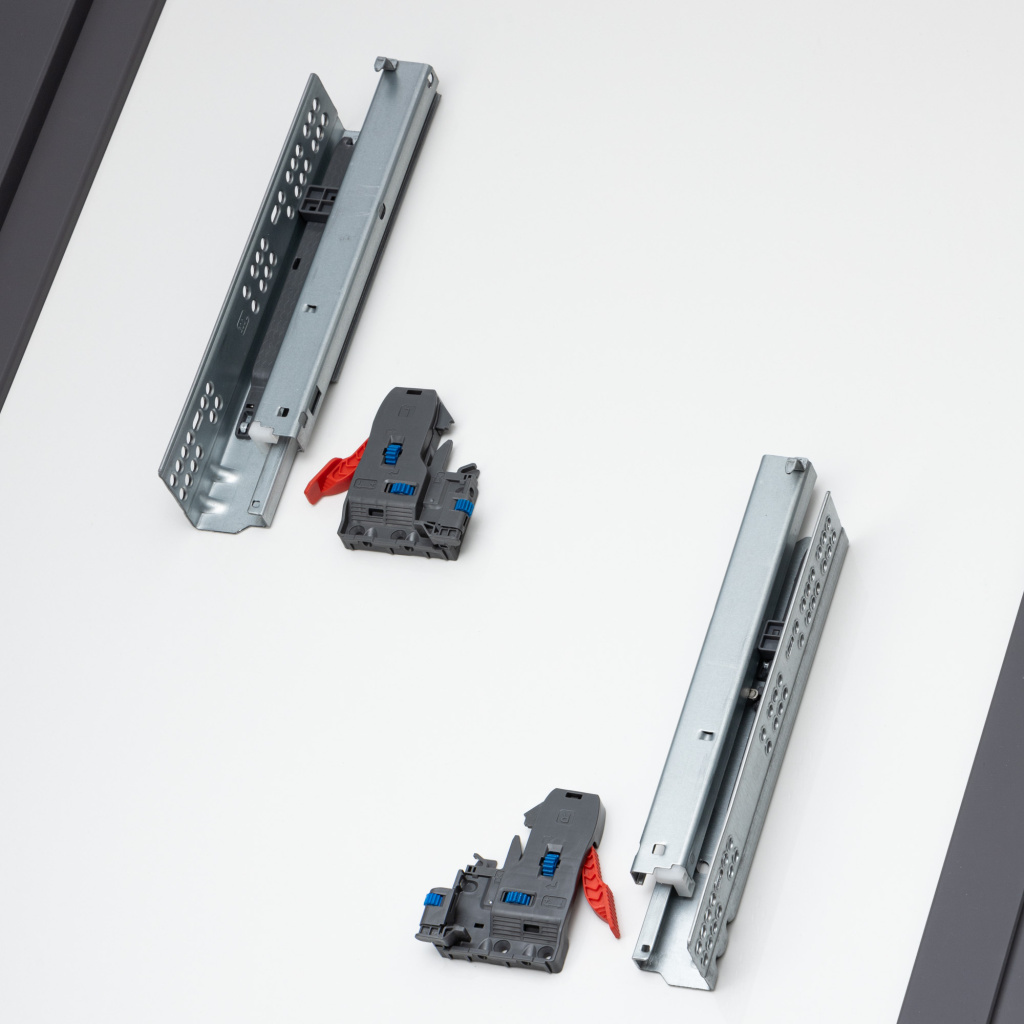 фото Направляющие скрытого типа 300мм Clip-on полного выдвижения с доводчиком