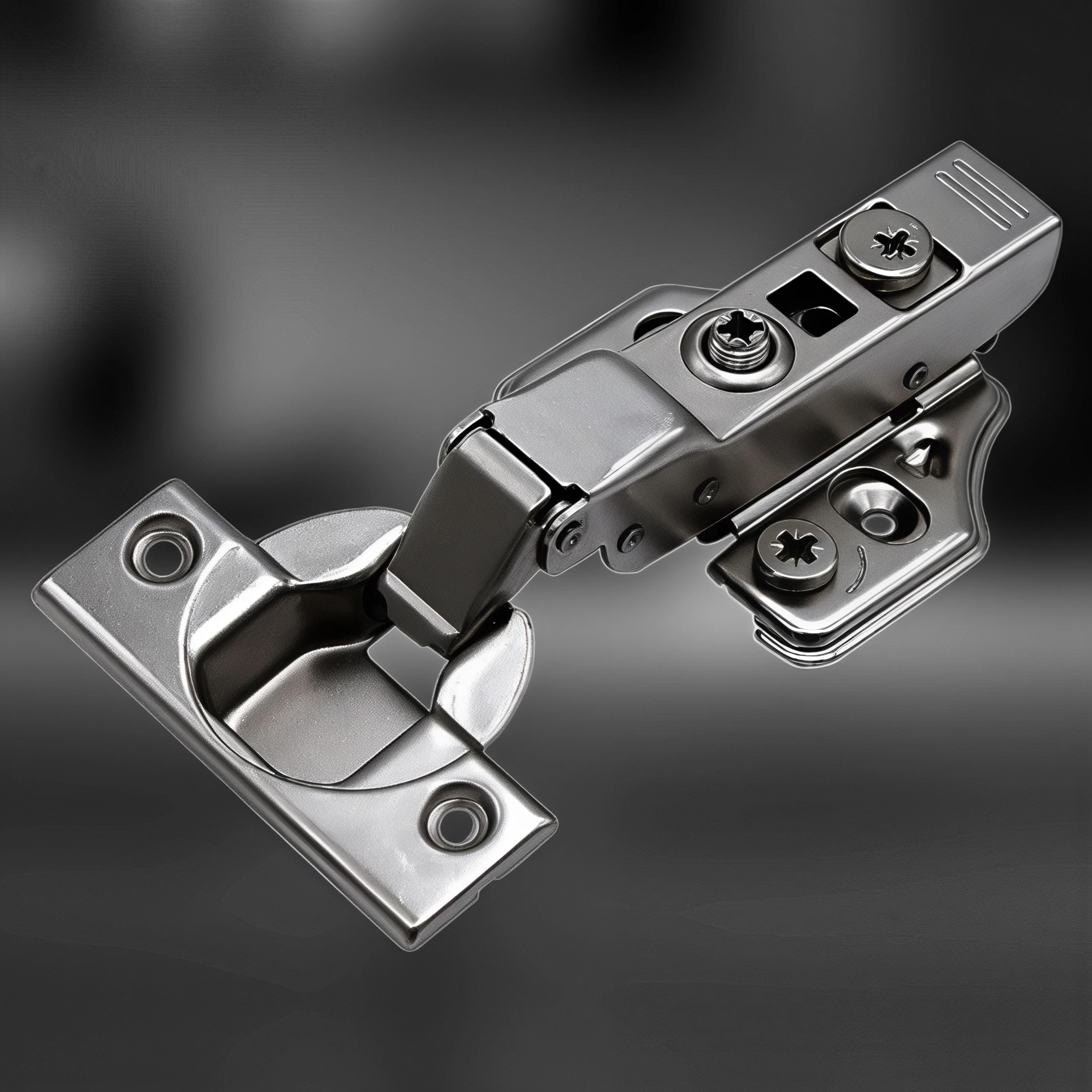 фото Петля полунакладная MF Prima All-2-Way 3D, Clip-on, доводчиком, мягкий ход, черный никель