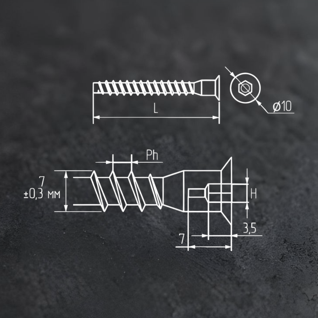 фото Евровинт 7,0х50 стальной, оцинкованный