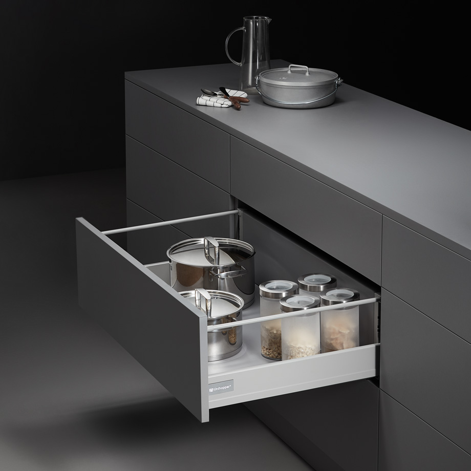 фото Комплект выдвижного ящика Unihopper Mental box - 2, H80*450мм, белый, с соединением задней стенки