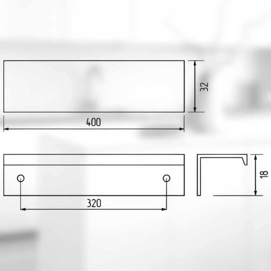 фото Ручка-скоба АТЛАС, 320/400 мм, черный матовый