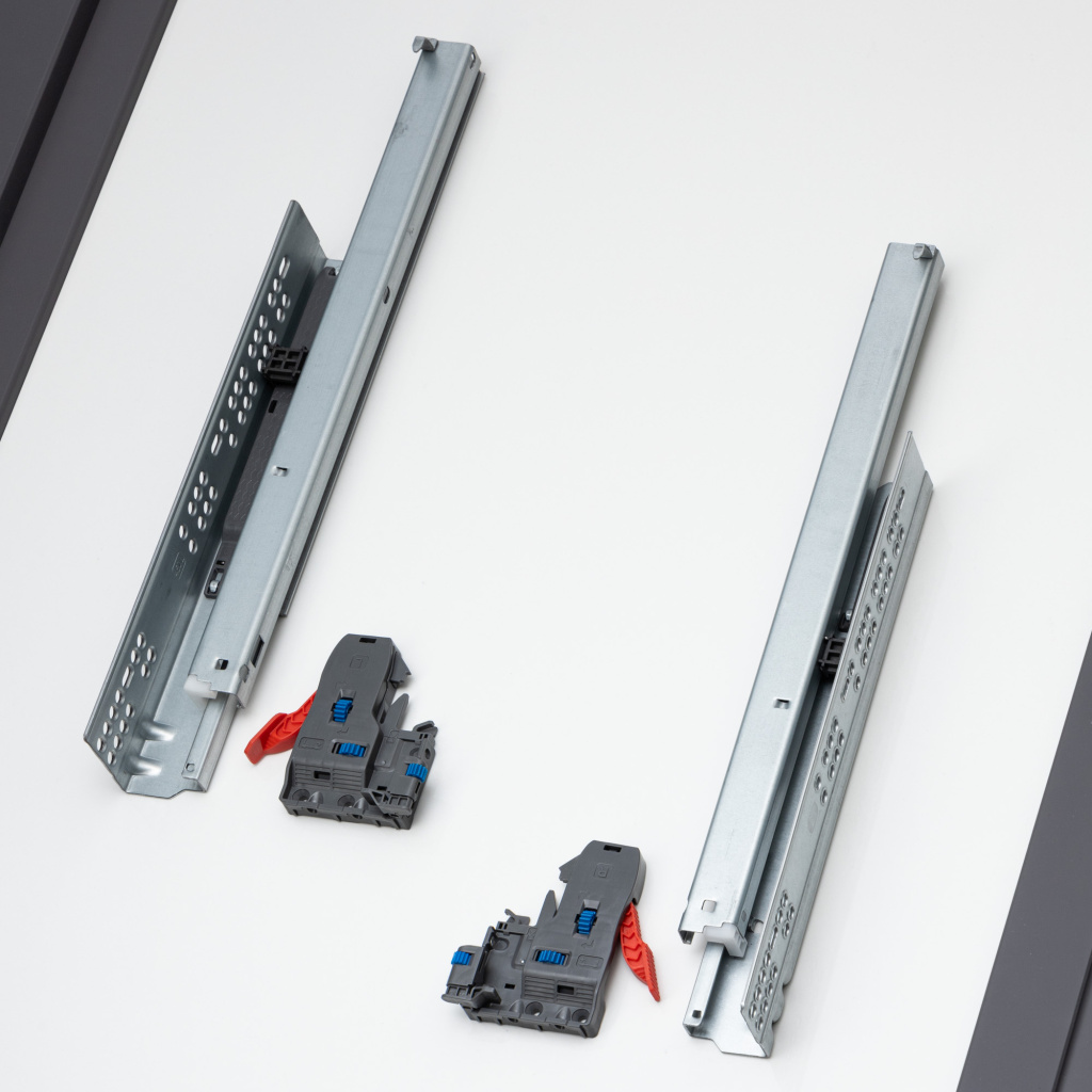 фото Направляющие скрытого типа 450мм Clip-on полного выдвижения с доводчиком