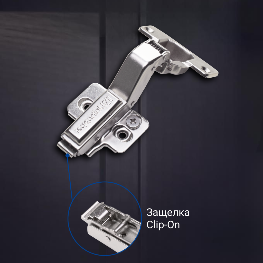 фото Угловая 30° 3D петля UNIHOPPER SETTON с доводчиком, 52 мм, с декоративной накладкой