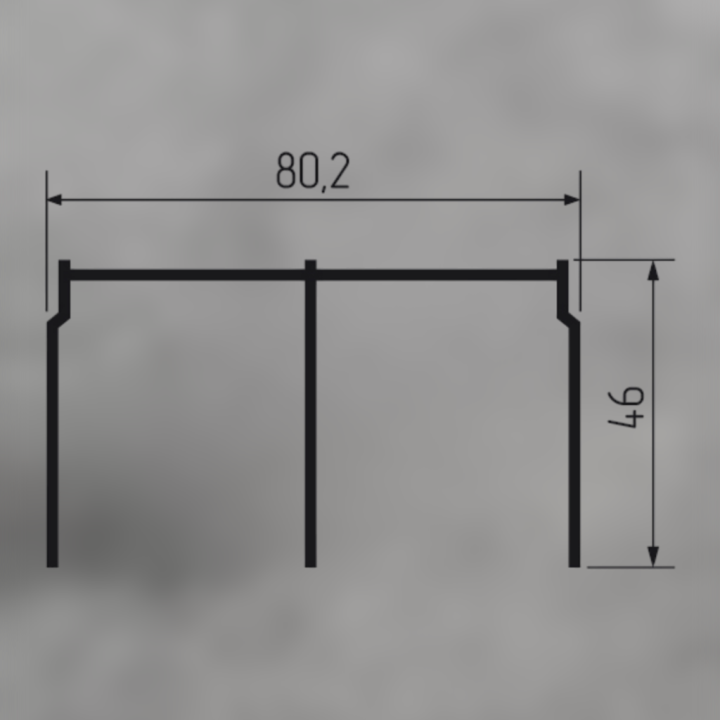 Направляющая верхняя двухполозная для PKM 80