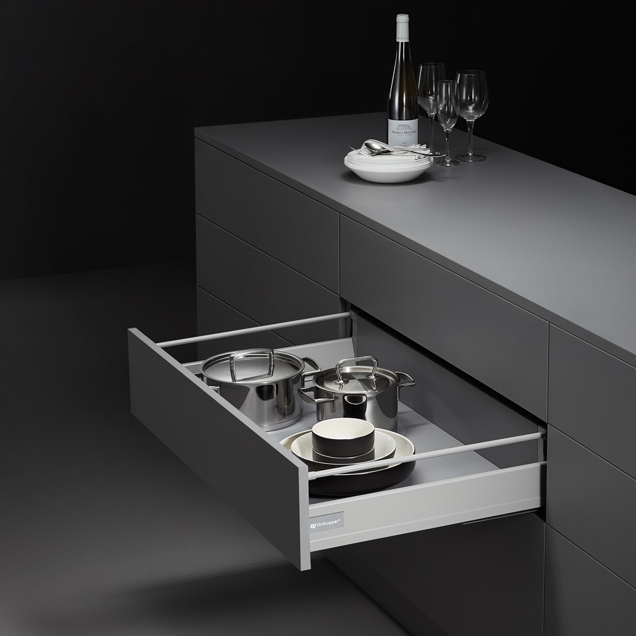 фото Комплект выдвижного ящика Unihopper Mental box - 2, H80*450мм, белый, с соединением задней стенки