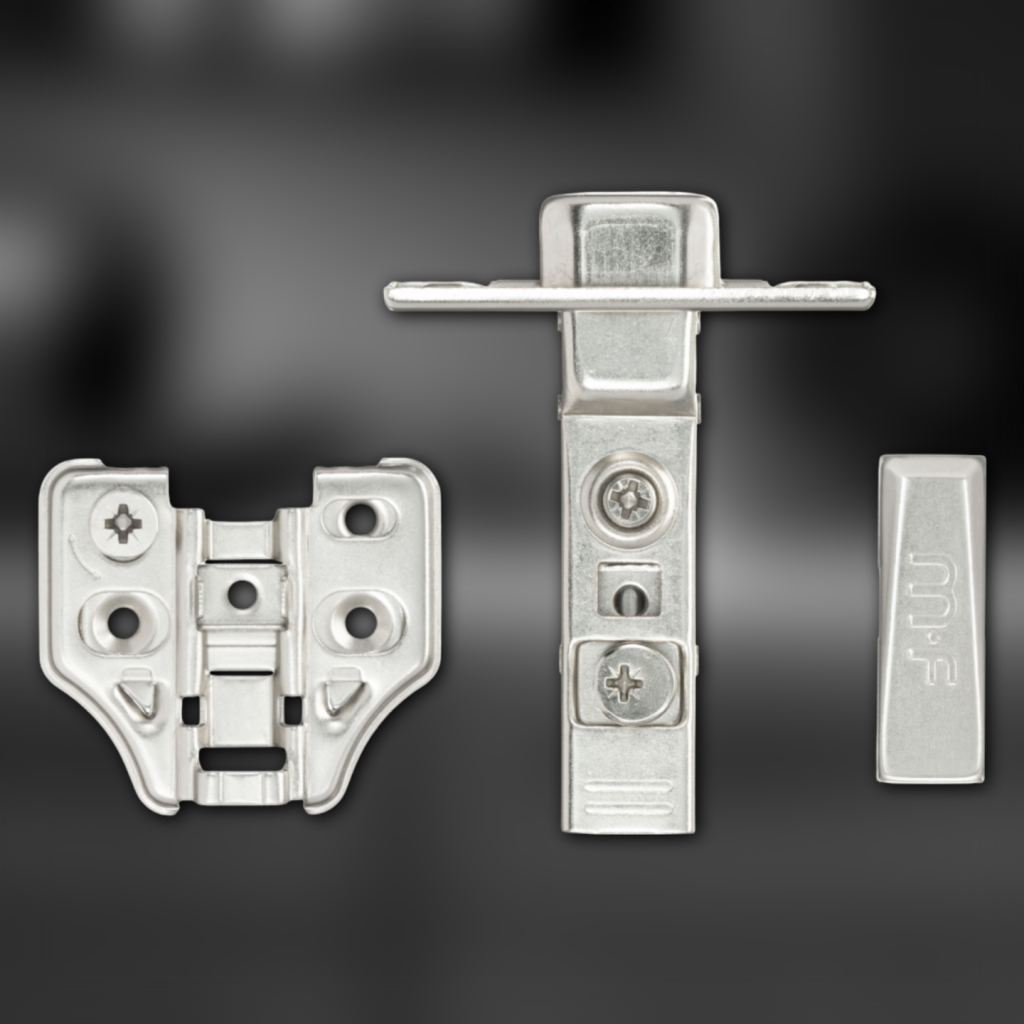 фото Петля полунакладная MF Prima All-2-Way 3D, Clip-on, доводчиком, мягкий ход, никель