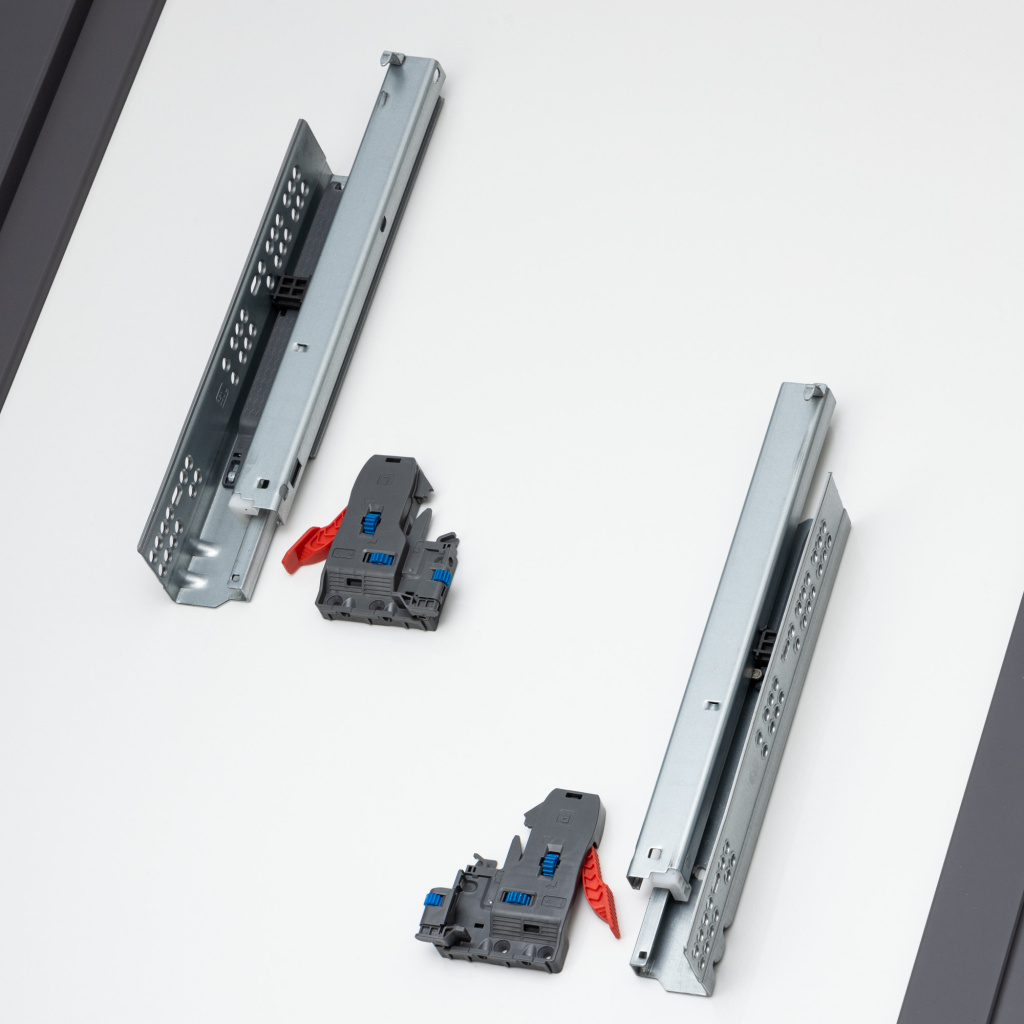 фото Направляющие скрытого типа 350мм Clip-on полного выдвижения с доводчиком