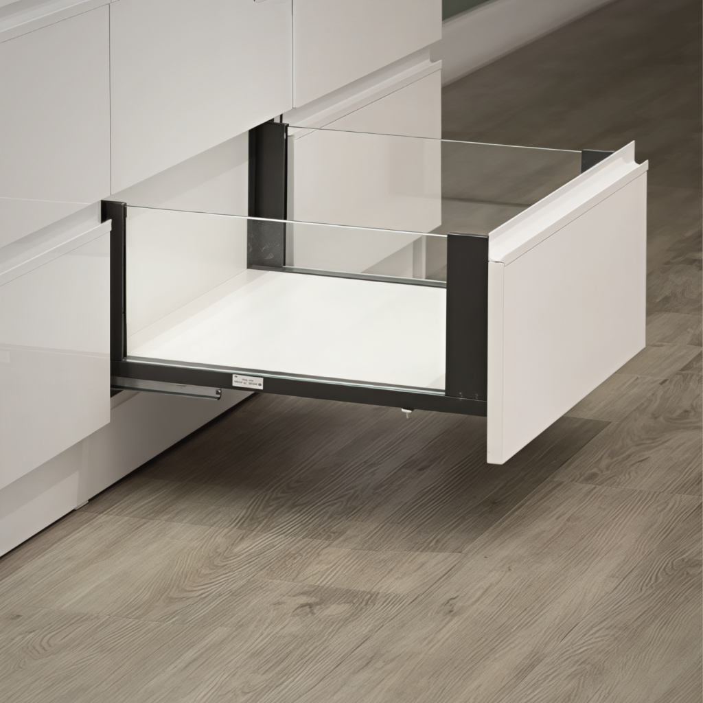 фото Комплект выдвижного ящика Tango Slim 199x500мм Со стеклом графит