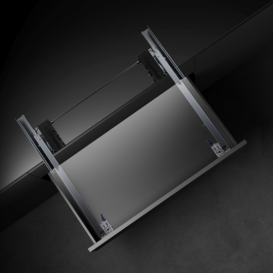 Комплект направляющих с системой push-to-open, с доводчиком 450 мм и стабилизатором