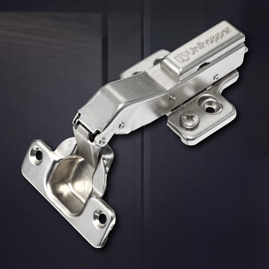 фото Угловая 45° 3D петля UNIHOPPER SETTON с доводчиком, 48 мм, с декоративной накладкой