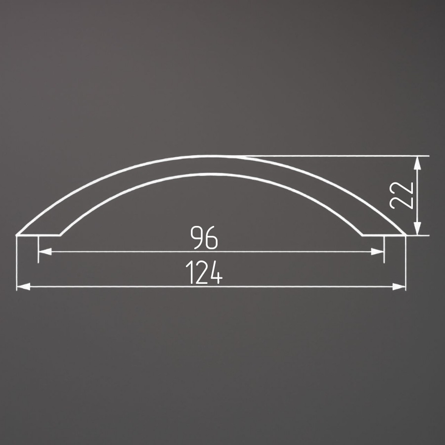 фото Ручка-скоба САРИН, 96 мм, хром глянцевый