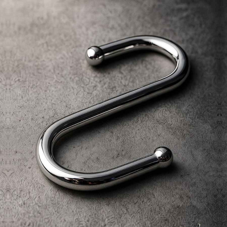 фото Крючок для рейлинга S-образный хром тип 2