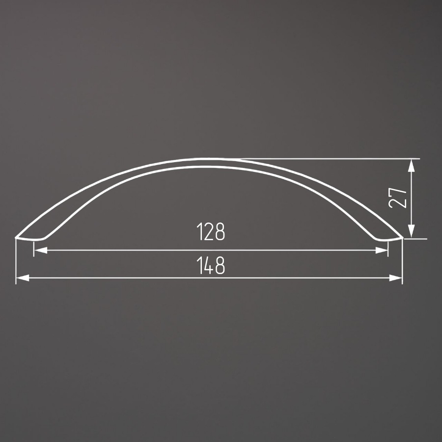 фото Ручка-скоба АРЕС, 128 мм, хром глянцевый