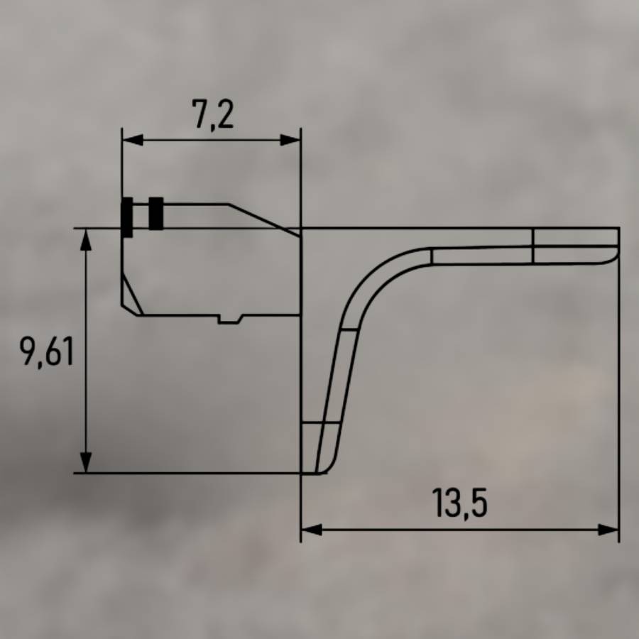 фото Полкодержатель Г-образный цинк 5*8, никель