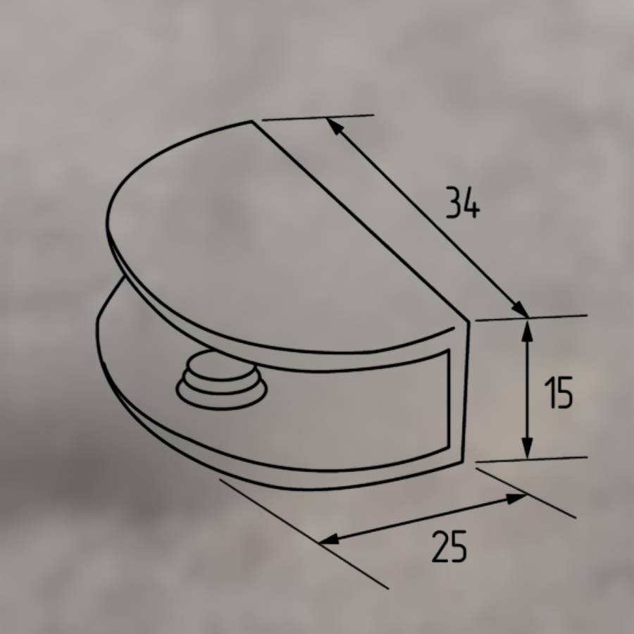 фото Полкодержатель для стеклянной полки толщиной 5-10мм, хром