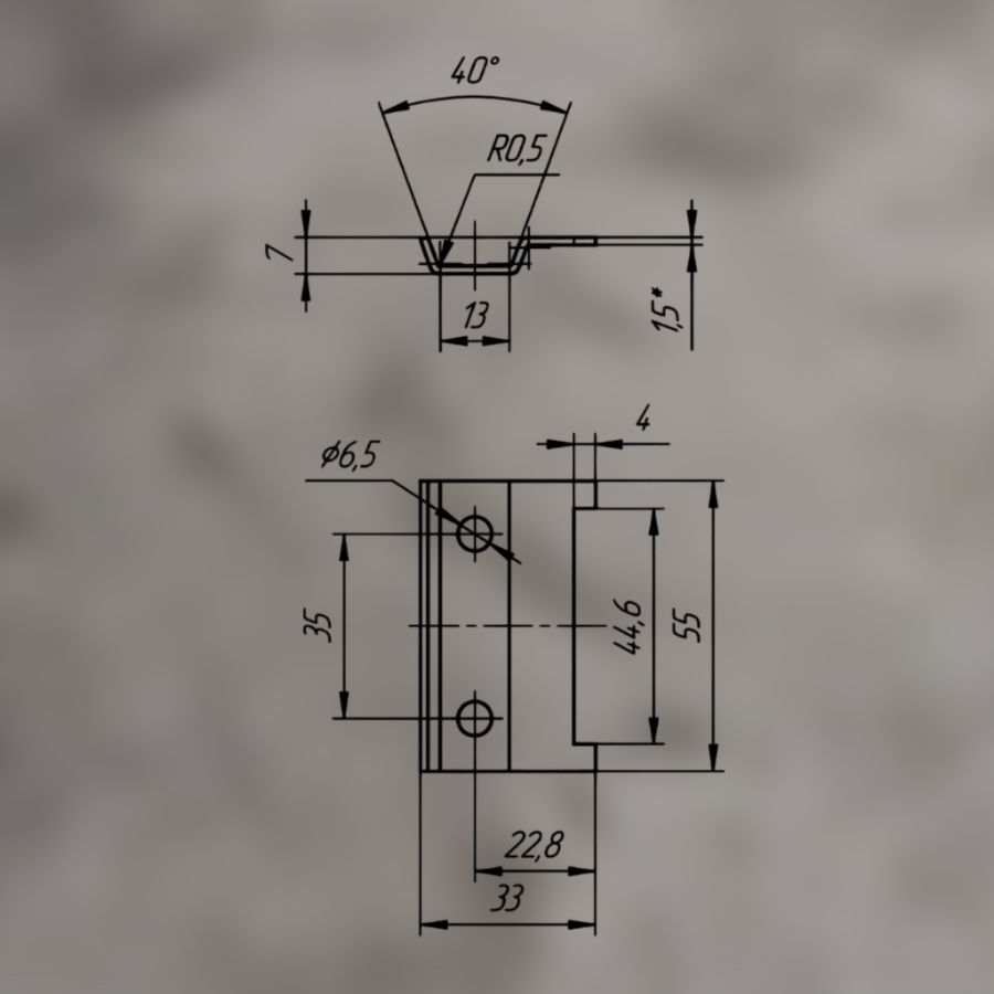 фото Крепежная планка 55x33x1.5 мм, сталь, оцинкованная